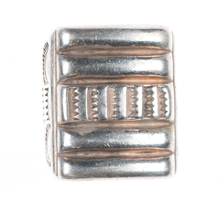 sz7 Sam Roanhorse Navajo sterling silver heavily stamped ring Size 7