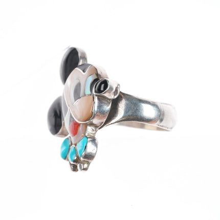 sz10.5 Veronica Poblano Zuni sterling silver Mickey Mouse ring multi-stone inlay