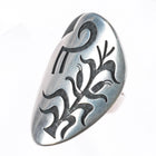 sz5.5 Lawrence Saufkie Hopi Overlay corn themed large ring sterling silver