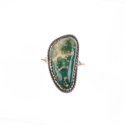 sz8.5 c1950's green Cerrillos turquoise Navajo sterling silver ring size 8.5