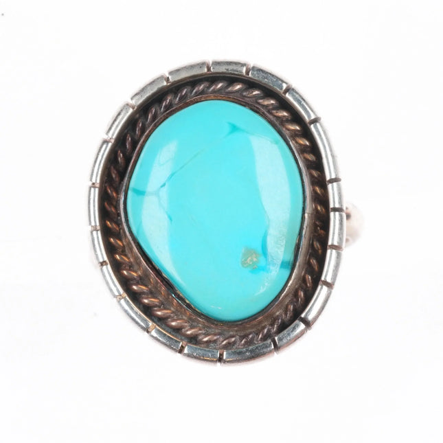 sz7 T Benally Navajo vintage sterling silver turquoise ring size 7