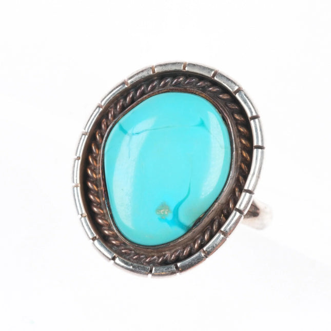 sz7 T Benally Navajo vintage sterling silver turquoise ring size 7