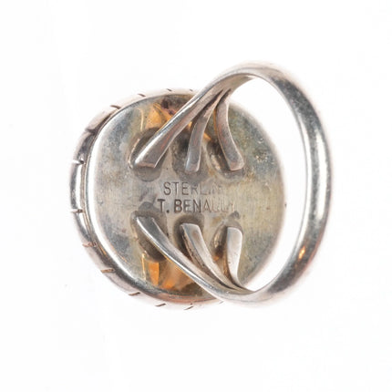 sz7 T Benally Navajo vintage sterling silver turquoise ring size 7