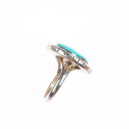 sz7 T Benally Navajo vintage sterling silver turquoise ring size 7