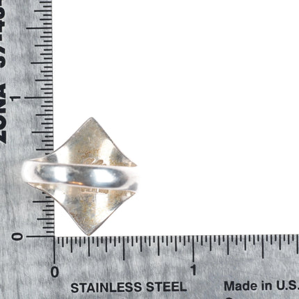 sz9 Vintage Navajo sterling silver multi-stone inlay ring size 9