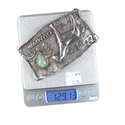 Chief Shatka Bear-Step Appaloosa Horse Club Champion belt buckle sterling silver