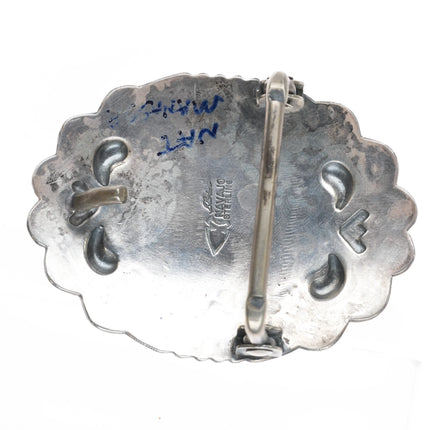 Stanley Parker Navajo Kings Manassa Turquoise sterling silver belt buckle