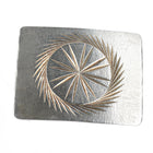 vintage Mexican sterling silver belt buckle with engraved star design