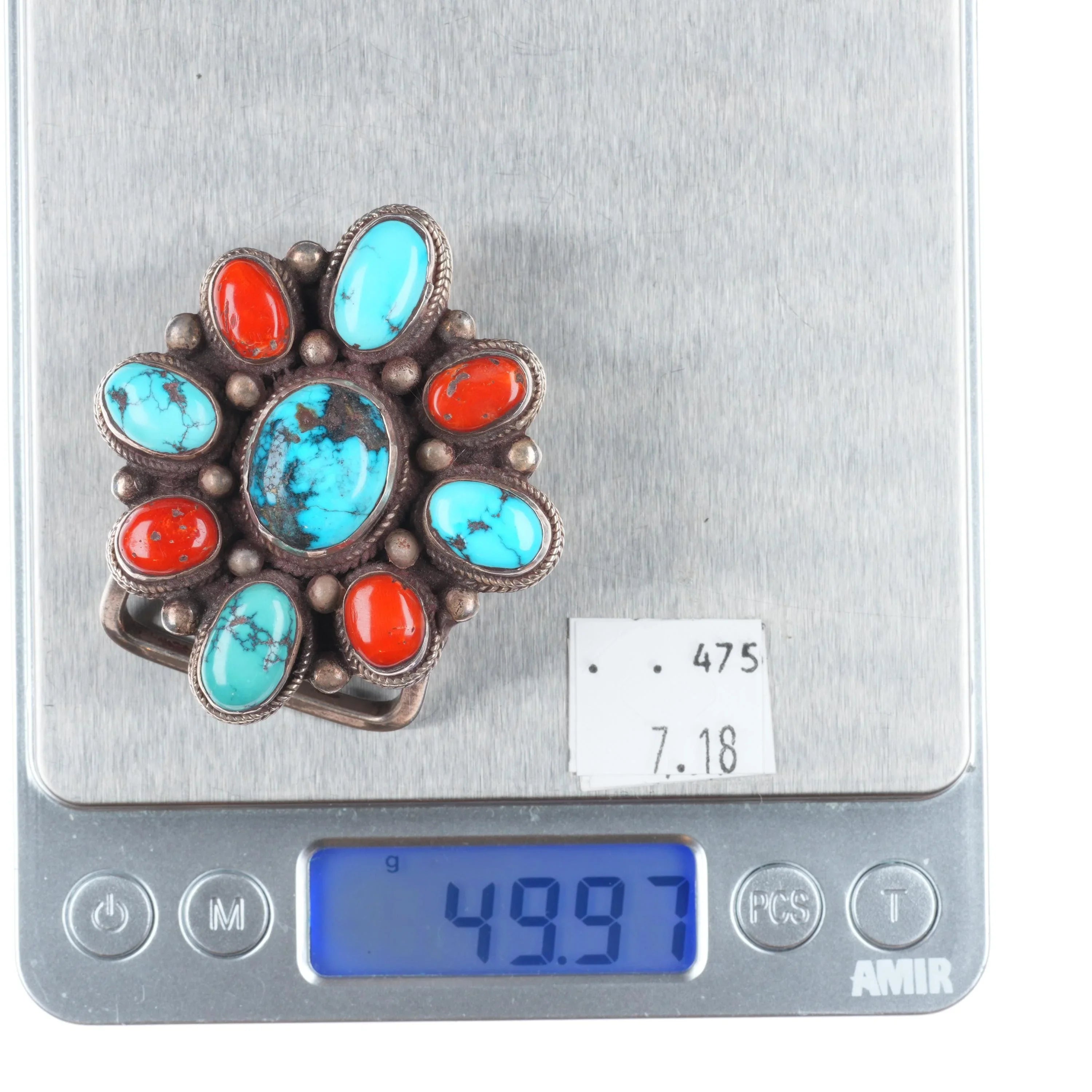 small Vintage sterling silver, turquoise/Mediterranean red  display picture 2