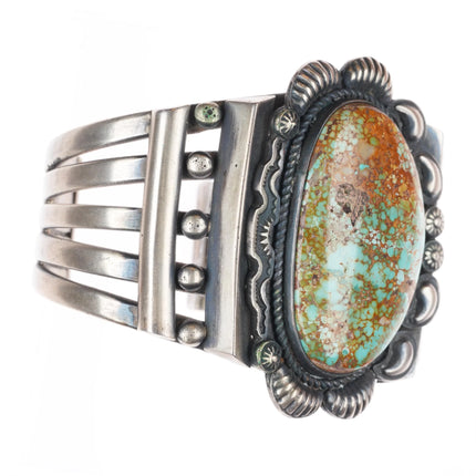 6.5" Kirk Smith Navajo sterling silver hi-grade Royston Turquoise cuff bracelet