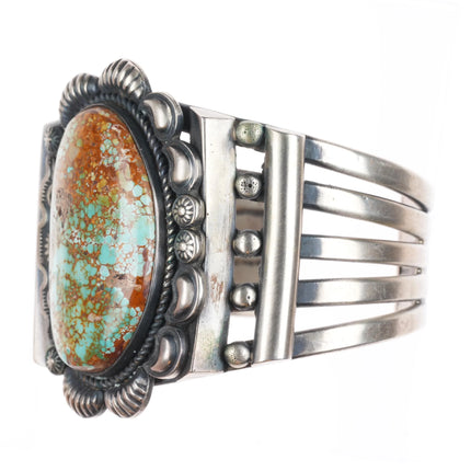 6.5" Kirk Smith Navajo sterling silver hi-grade Royston Turquoise cuff bracelet