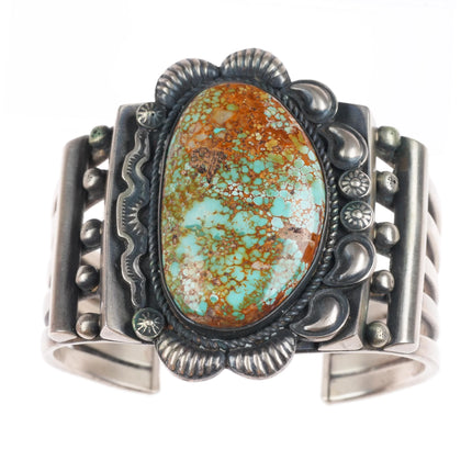 6.5" Kirk Smith Navajo sterling silver hi-grade Royston Turquoise cuff bracelet