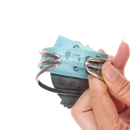 6.5" Large Vintage Nevada #8 Turquoise Navajo sterling silver cuff bracelet