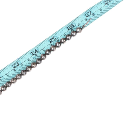 27" c1950's Vintage Navajo sterling silver squash blossom necklace w/turquoise