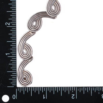 14" Vintage Mid Century Modernist Mexican sterling choker necklace 15mm-16mm