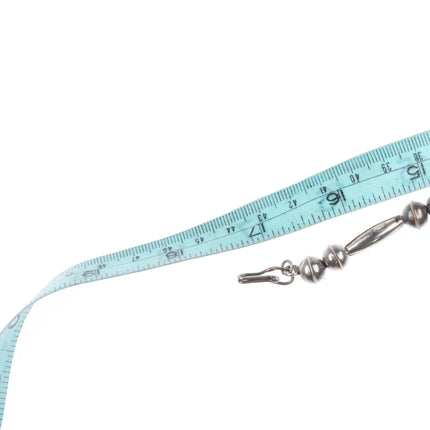 17.5" Vintage 1960's Navajo sterling silver Bisbee turquoise 3 pendant necklace