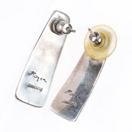 Jim Royer Navajo sterling silver multi-stone/coral earrings