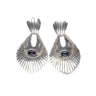 Nakai Navajo sterling silver onyx long dangle earrings