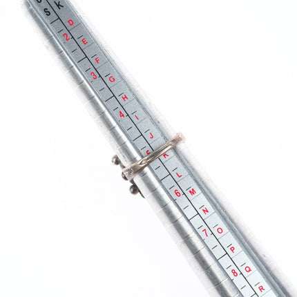 sz5 20's-30's Vintage Navajo sterling silver stoplight turquoise row ring