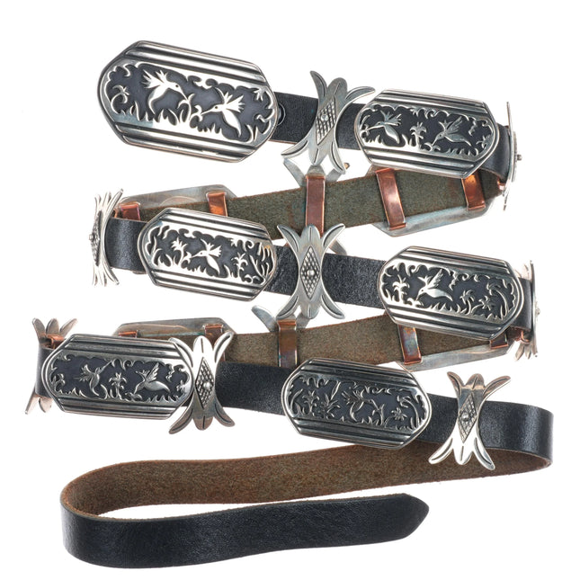 Matthew & Ramona Eastwood New Mexico Sterling silver Hummingbird concho belt