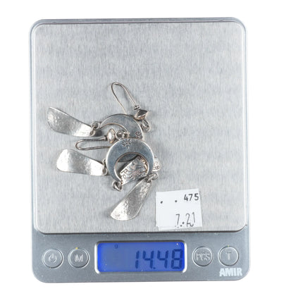 Phil Loretto (Cochiti/Jemez) sugilite, turquoise, coral intricate  earrings