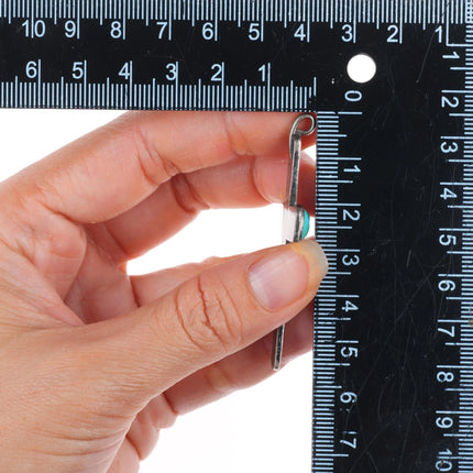 40's-50's Navajo sterling silver stamped cross pendant w/turquoise