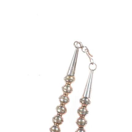 28.5" c1980's Vintage sterling silver Navajo squash blossom necklace cast naja