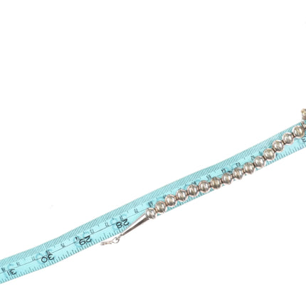 28.5" c1980's Vintage sterling silver Navajo squash blossom necklace cast naja