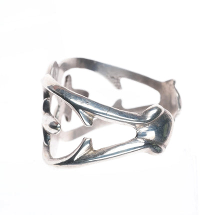 6.2" Vintage Navajo sandcast sterling silver cuff bracelet