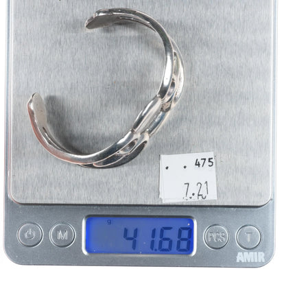 6.2" Vintage Navajo sandcast sterling silver cuff bracelet