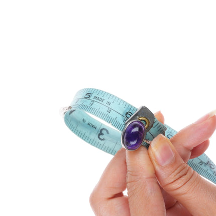 6" Emilia Castillo Modernist hammered sterling silver cuff bracelet w/amethyst