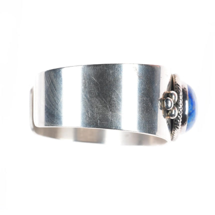 7" Vintage J.W. Toadlena Navajo sterling silver lapis lazuli cuff bracelet