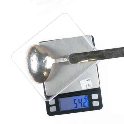 Vintage Hand carved sterling silver Haida hammered serving spoon ladle