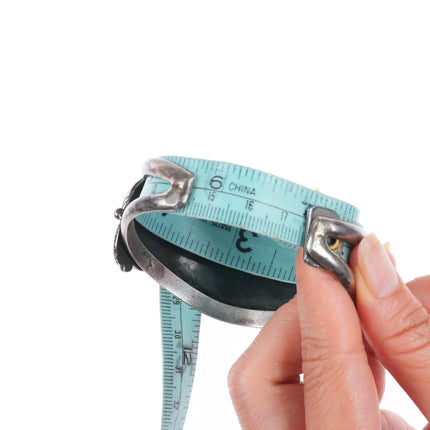 7" Vintage Navajo Morenci turquoise Sterling silver 3 stone cuff bracelet