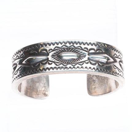 6.4" Jack Adakai Heavy gauge deep stamped sterling silver cuff bracelet