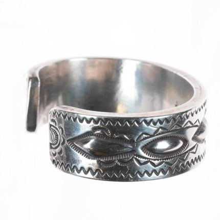 6.4" Jack Adakai Heavy gauge deep stamped sterling silver cuff bracelet