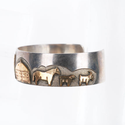 6.5" Jacob Kahe Navajo Cuff bracelet size 7.5 ring sterling silver storyteller