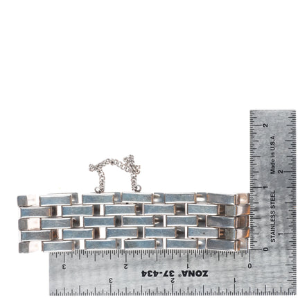7" 1940's Mexican modernist sterling silver link bracelet CA