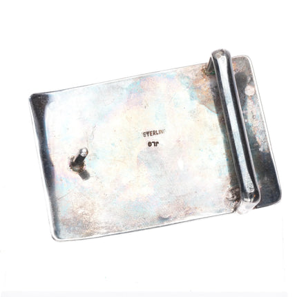 JLG southwestern sterling silver onyx belt buckle