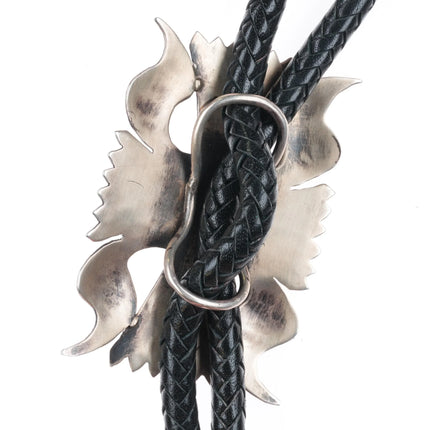 Teddy Draper Jr Navajo Large Ketoh sterling silver bolo tie Carico Lake turqoise