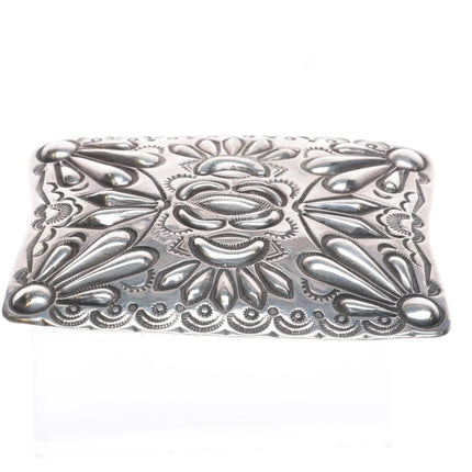 Big Jack Adakai Navajo Intricately stamped/repousse sterling silver belt buckle