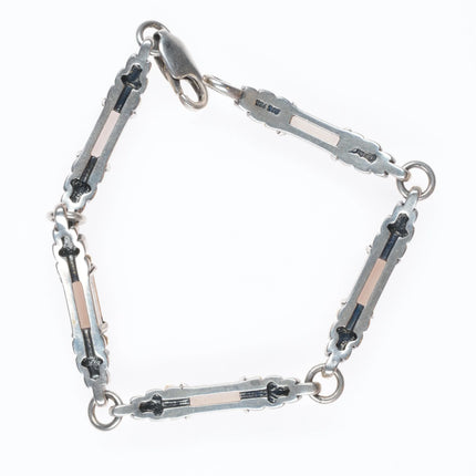 6.6" Lagos Caviar 18k gold/Sterling smoky quartz link bracelet