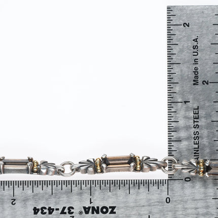 6.6" Lagos Caviar 18k gold/Sterling smoky quartz link bracelet