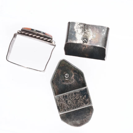 40's-50's Vintage Zuni sterling silver multi-stone inlay ranger belt buckle set