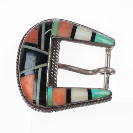 40's-50's Vintage Zuni sterling silver multi-stone inlay ranger belt buckle set