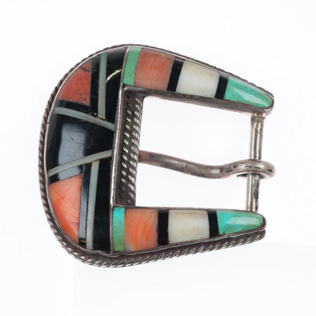 40's-50's Vintage Zuni sterling silver multi-stone inlay ranger belt buckle set