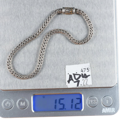 8" John Hardy sterling silver 18k gold two-tone wheat chain bracelet