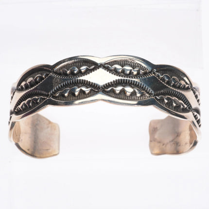 7.1" Marc Antia Apache Heavily stamped sterling silver cuff bracelet