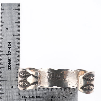 7.1" Marc Antia Apache Heavily stamped sterling silver cuff bracelet