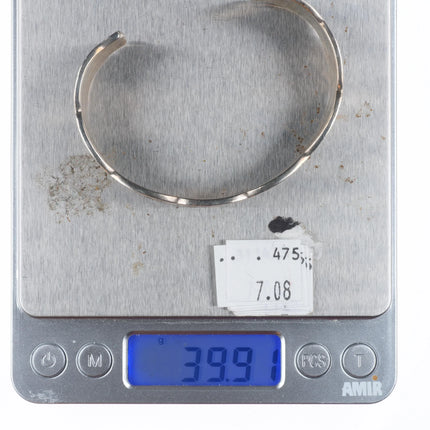 7.1" Marc Antia Apache Heavily stamped sterling silver cuff bracelet